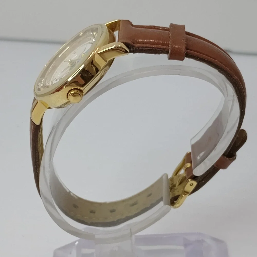 Disney Tinker‎ Bell Floating Rhinestones Gold Tone Quartz Time Works New Battery